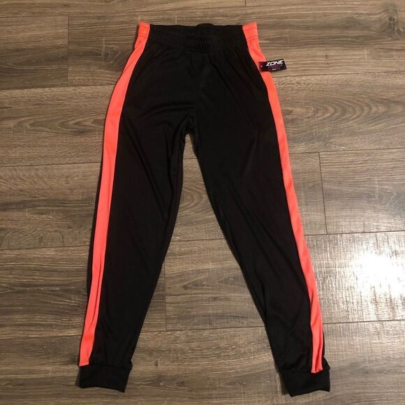 Brand new With Tags Girls Athletic Pants Size 6 Black and‎ Orange - Picture 2 of 5